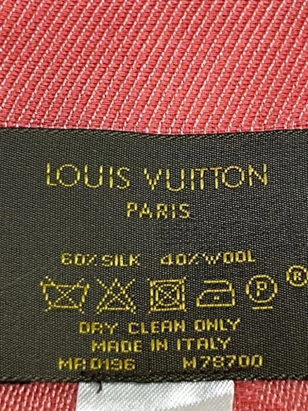 LOUIS VUITTON Shawl Monogram M78700 Pink MA0196 Scarf Silk Wool